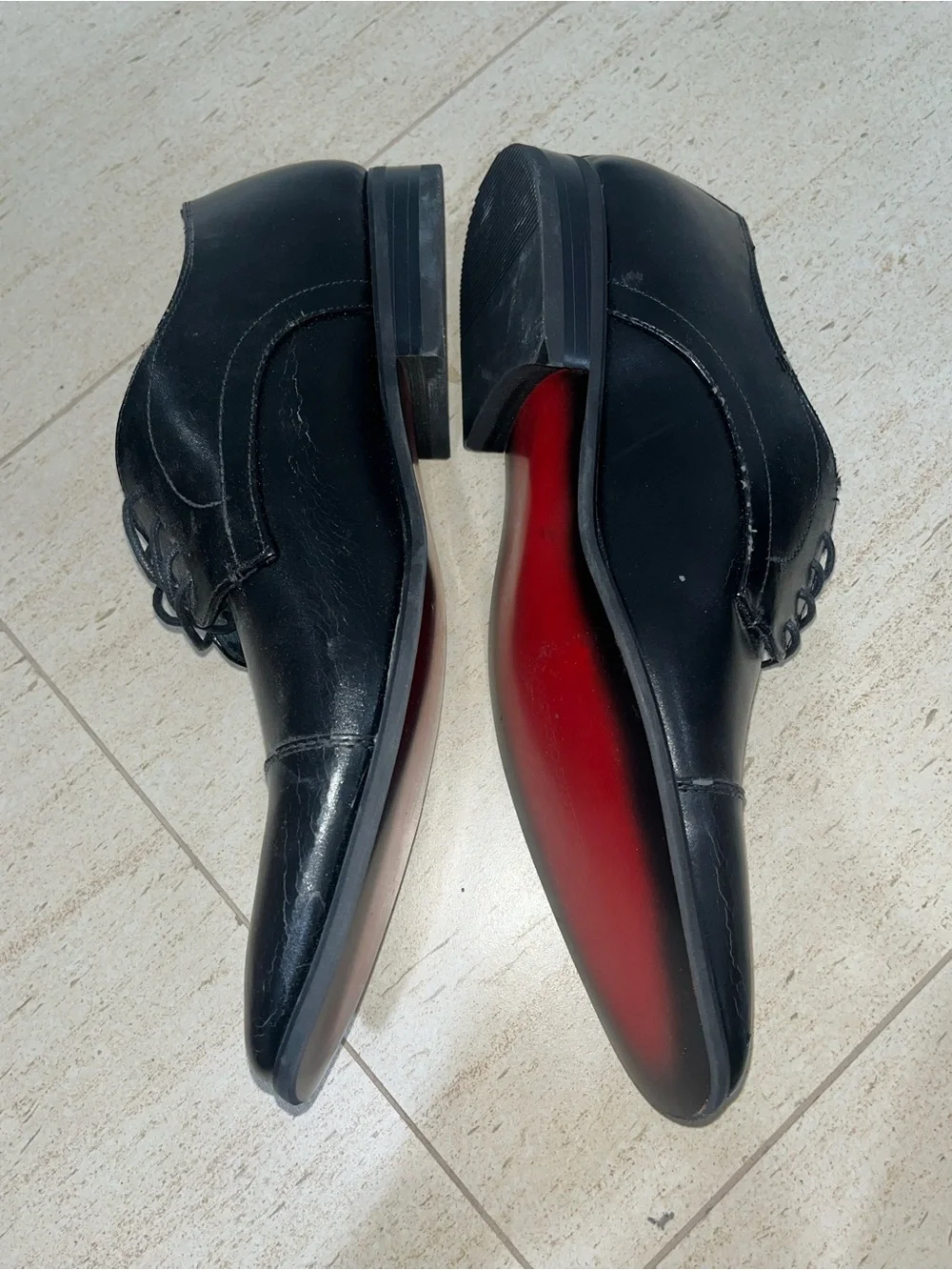 Giorgio Brutini Black Cap-Toe Leather Oxfords RARE Red Bottom Men’s Size 13